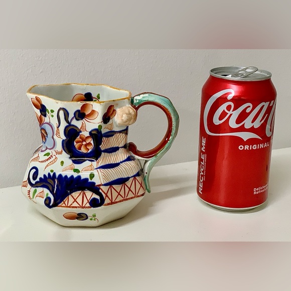 c. 1820 Gaudy Welsh Eryri Pattern Snake Handled Staffordshire China Antique Jug - Picture 1 of 16